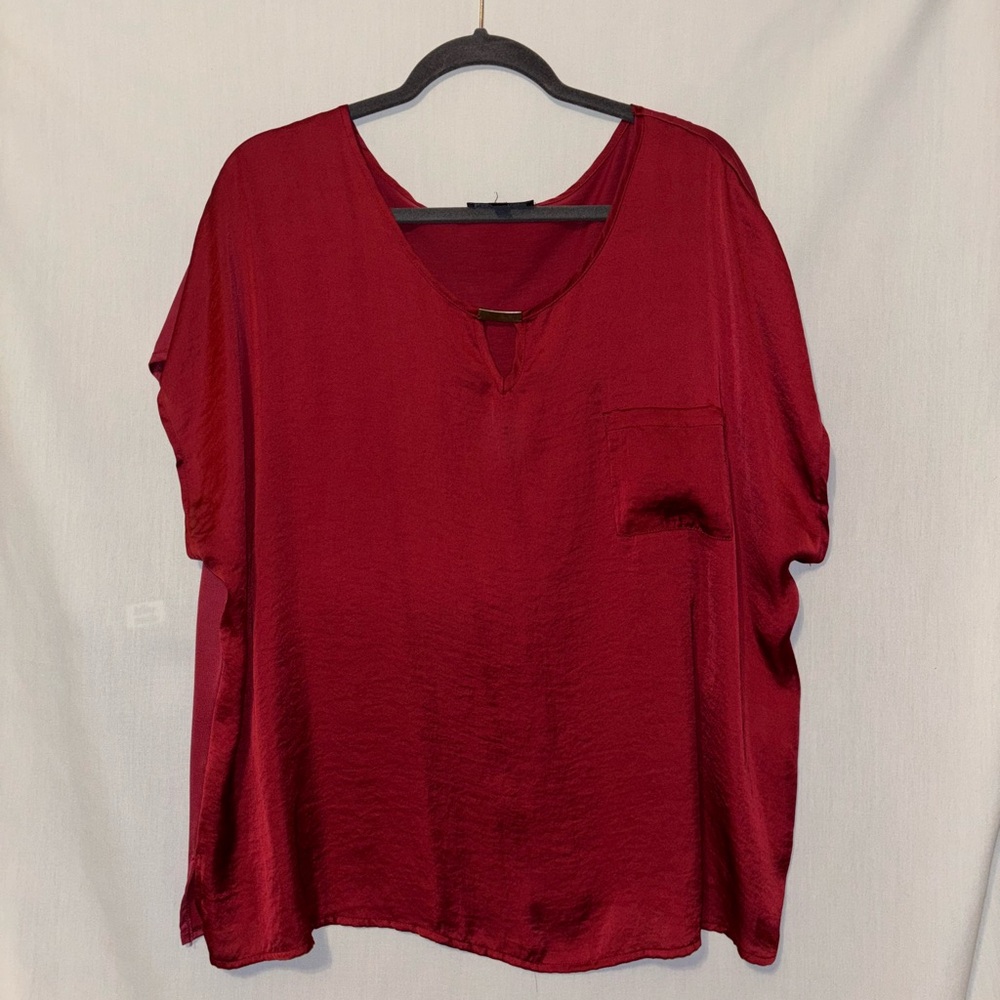 Elementz 3X Deep Red Blouse